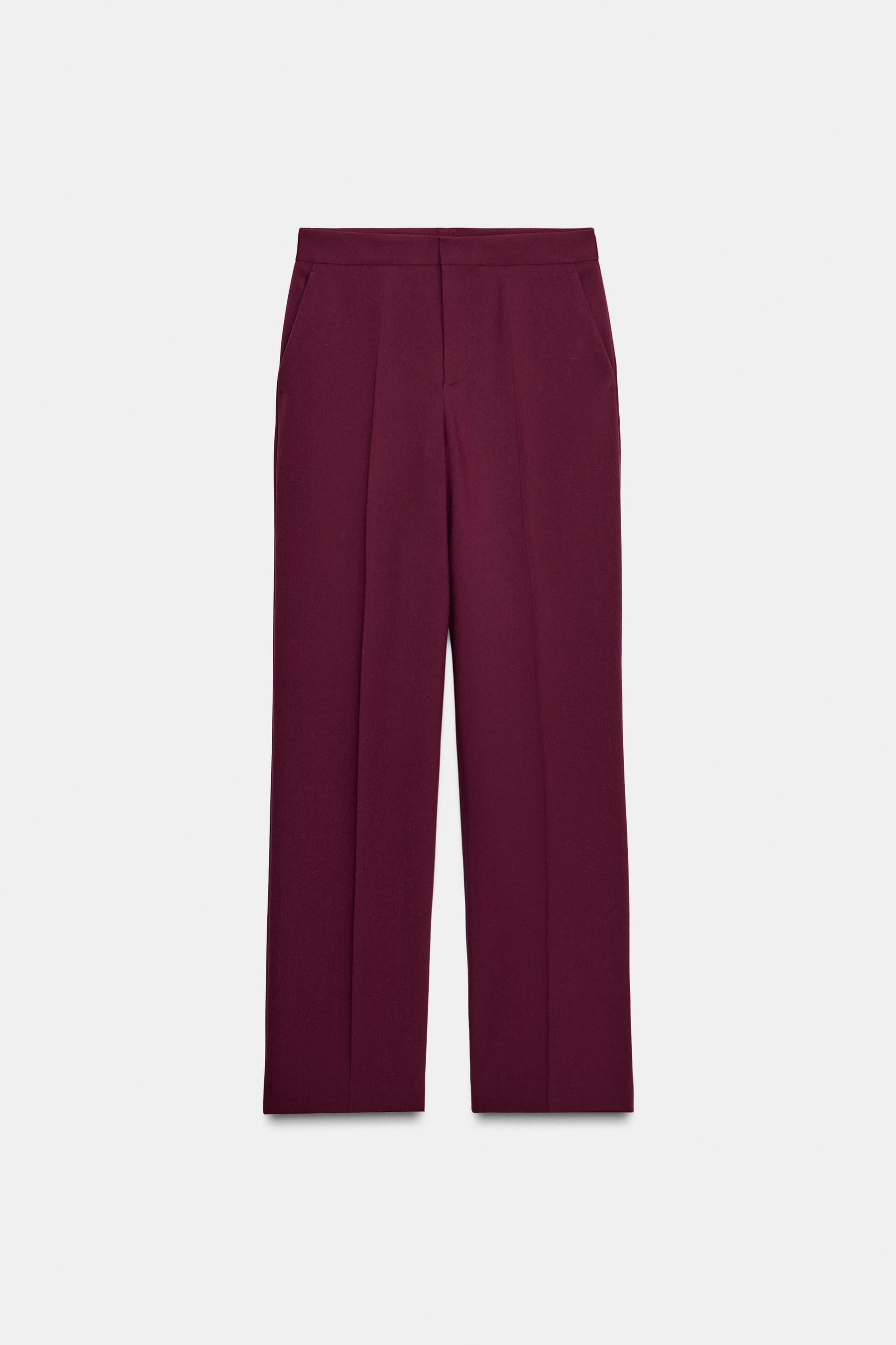 Gerade geschnittene, hochtaillierte Hose