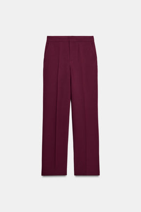 Gerade geschnittene, hochtaillierte Hose
