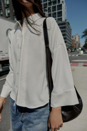 Crepe Shirt with Pintucks