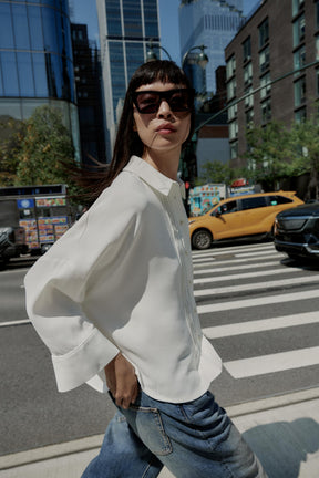 Crepe Shirt with Pintucks
