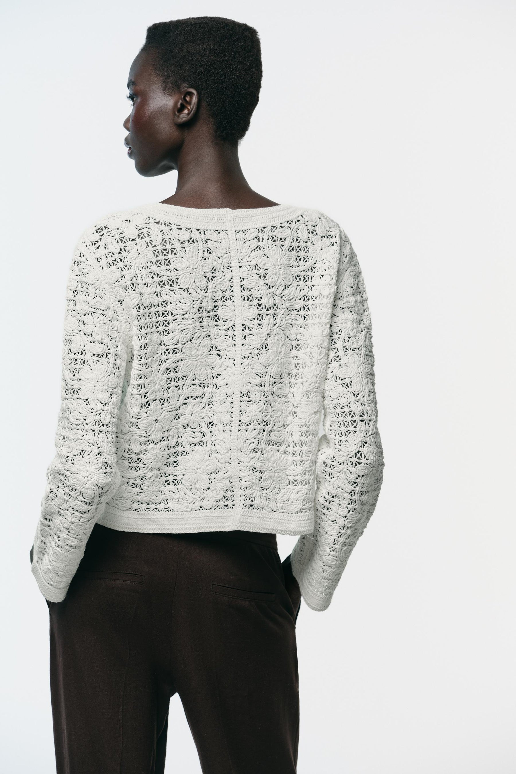 CROCHET BUTTON-UP CARDIGAN - Image 5