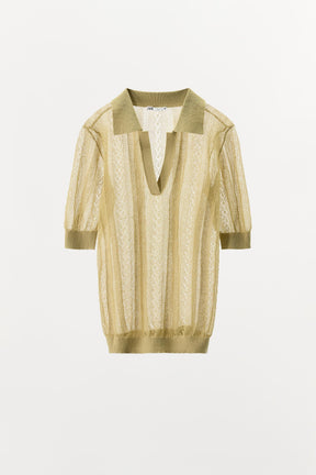Cutwork Knit Polo