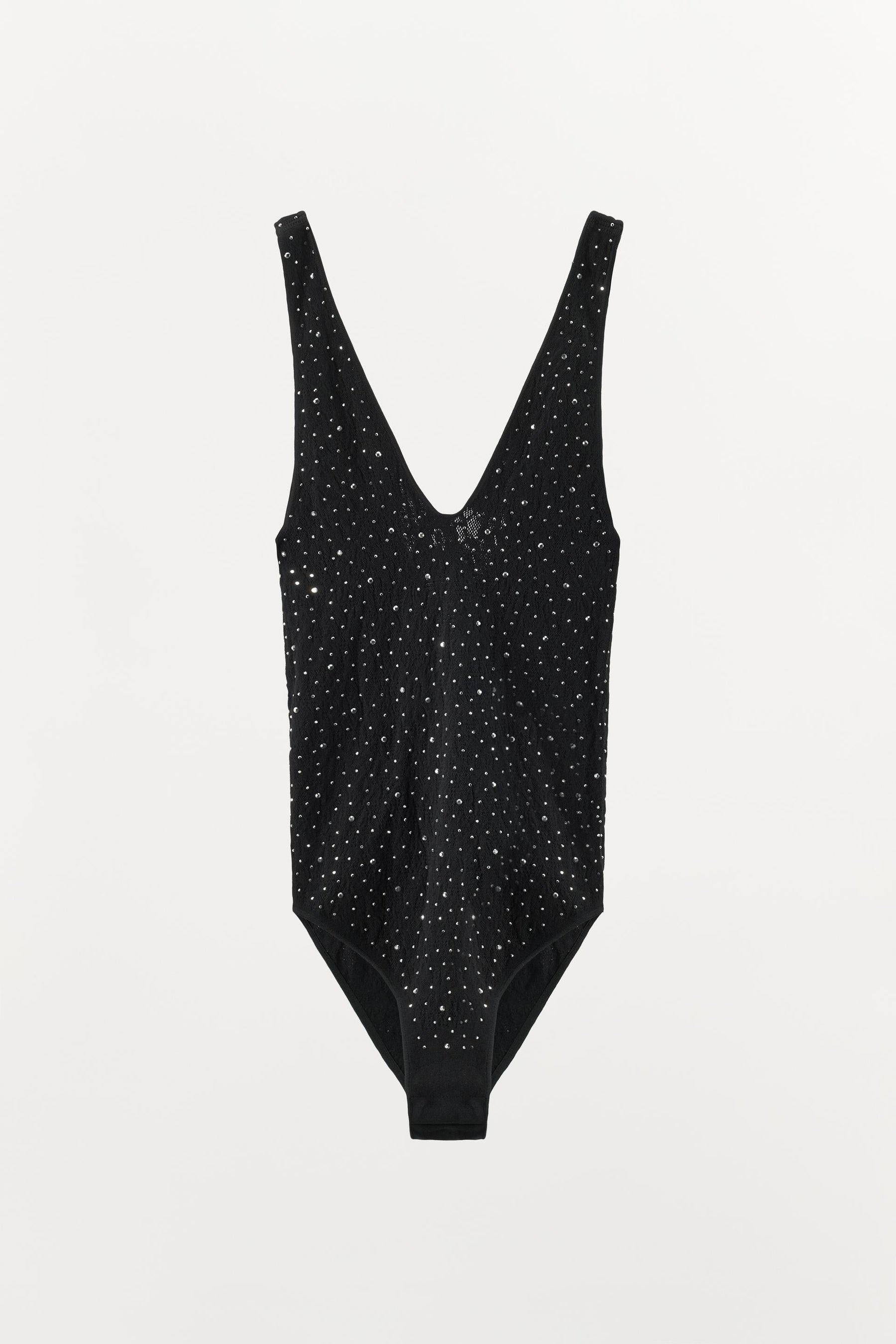 RHINESTONE LACE BODYSUIT