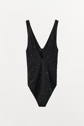 RHINESTONE LACE BODYSUIT