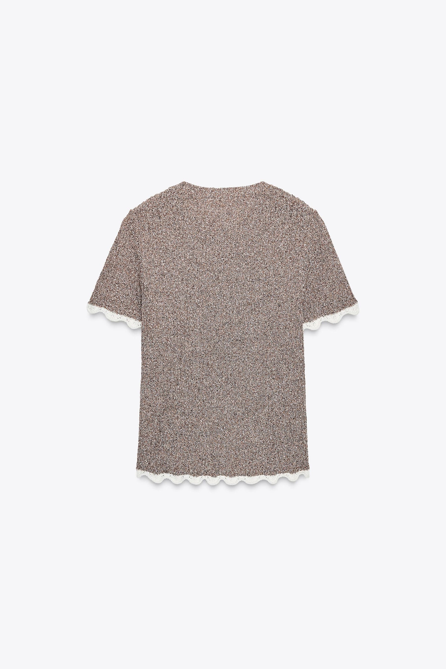 CONTRAST KNIT T-SHIRT