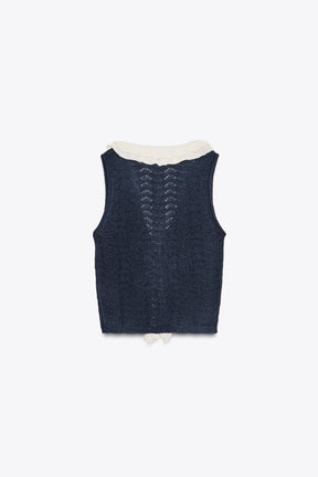 RUFFLE CONTRAST TOP