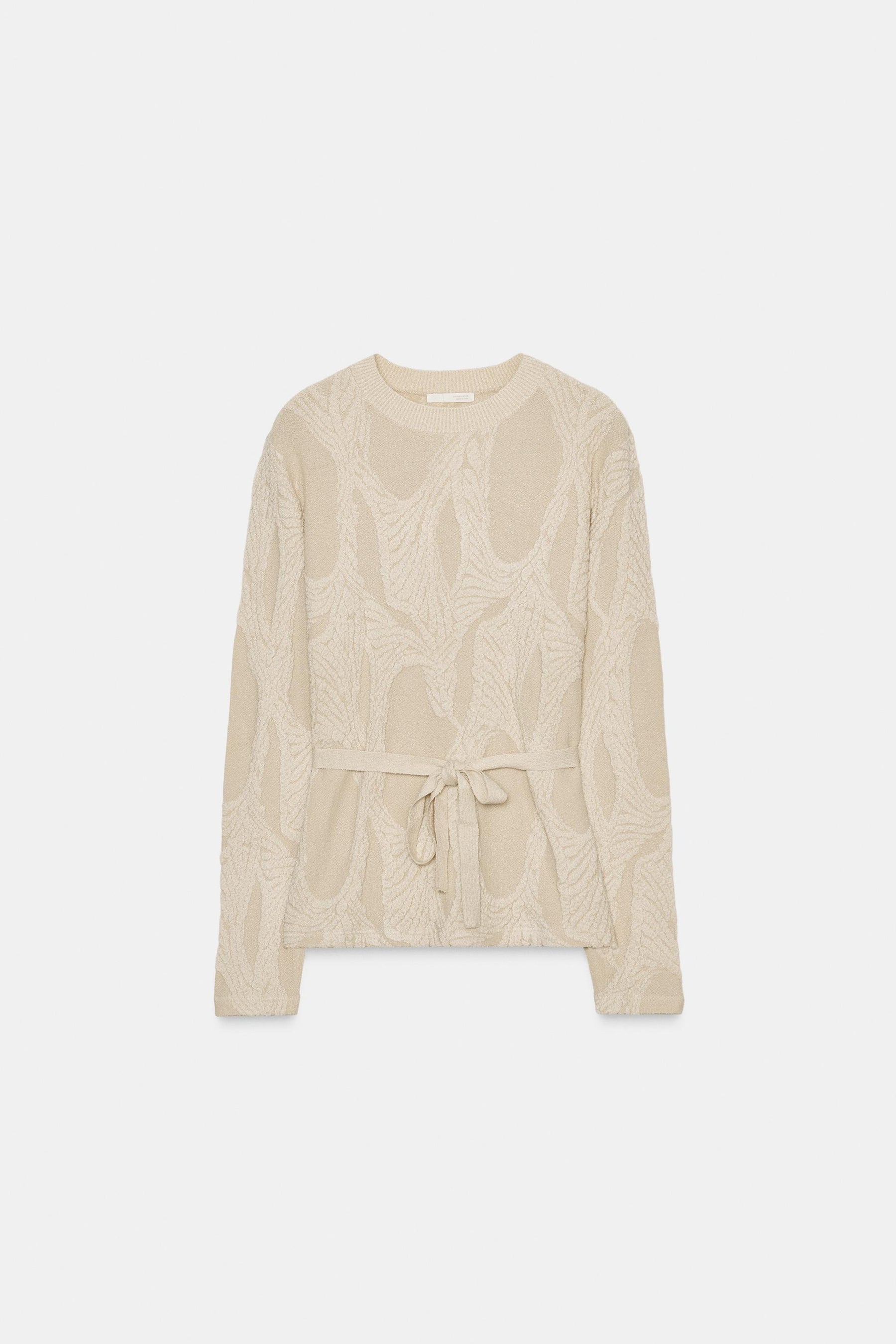 Jacquard Jumper with Belt