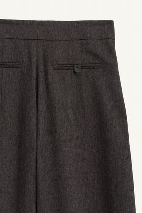Wool Pleated Volume Trousers