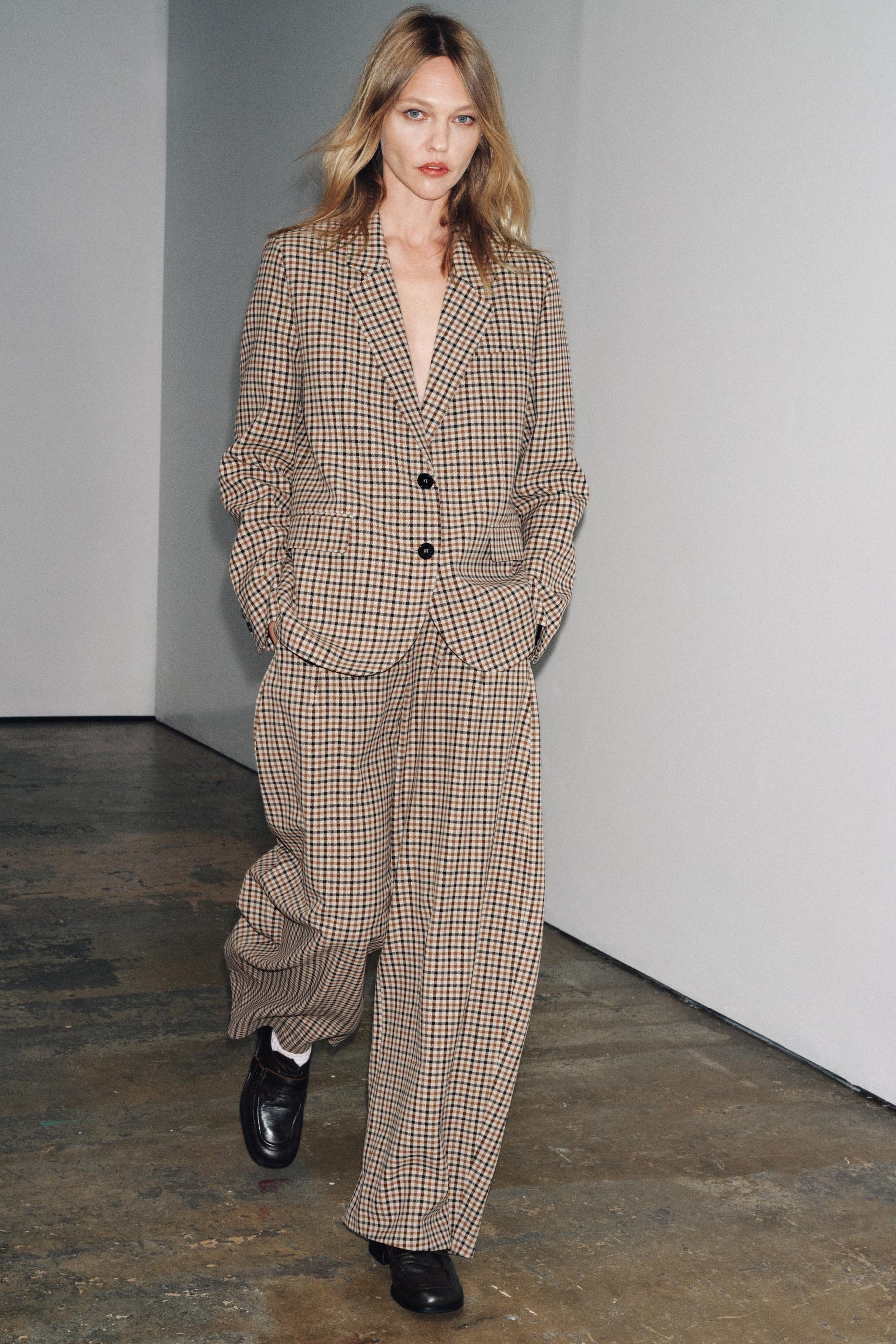 Check Straight Blazer