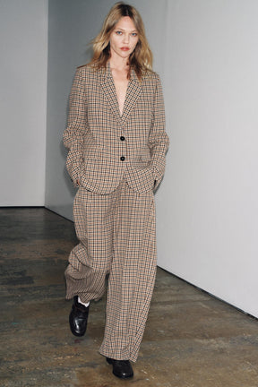 Check Straight Blazer