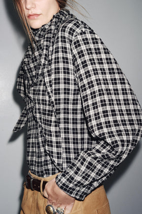 Check Shirt with Scarf