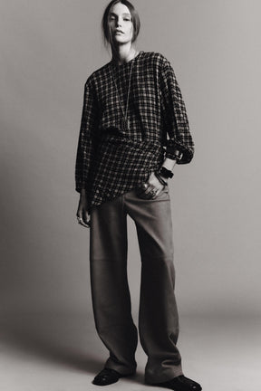 Check Shirt with Scarf