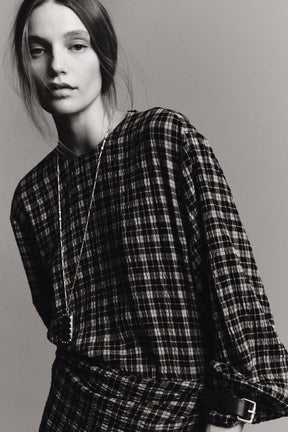 Check Shirt with Scarf