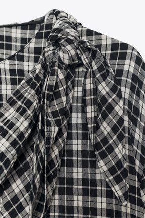 Check Shirt with Scarf