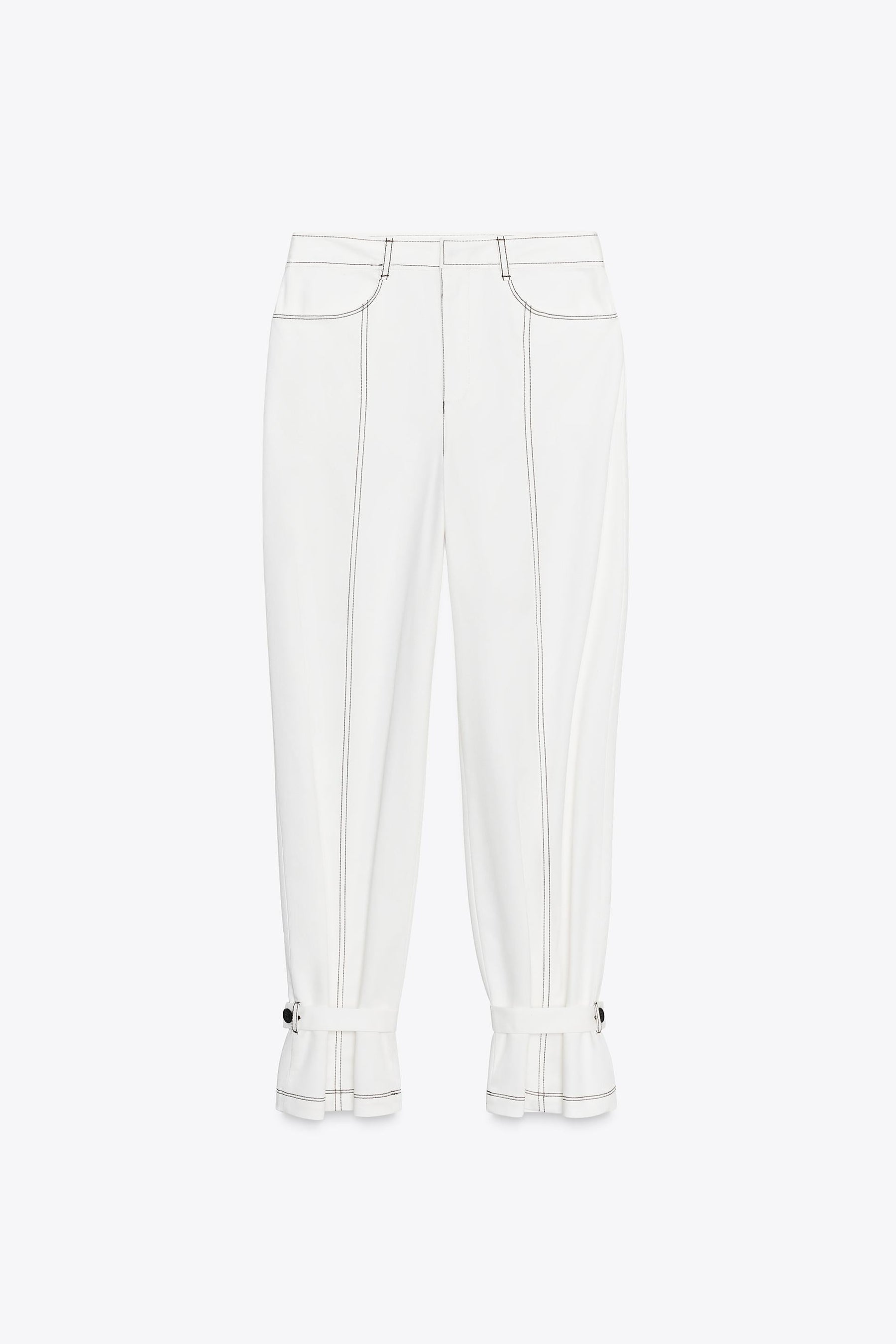 CONTRAST TOPSTITCHING TROUSERS