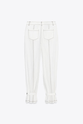 CONTRAST TOPSTITCHING TROUSERS