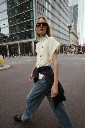 Contrast Button Shirt