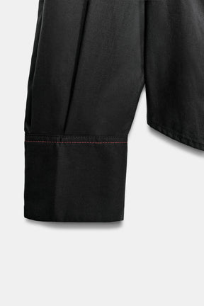 Pleated Poplin Shirt