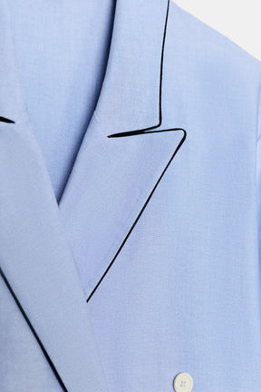 Contrast Piping Wrap Shirt