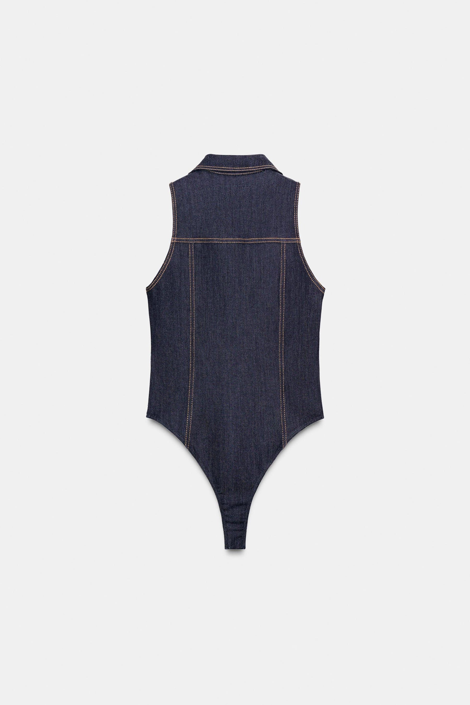 Fitted Denim Bodysuit