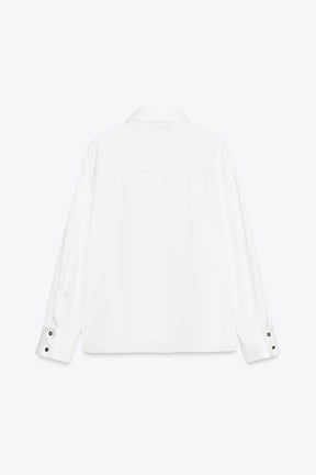 SATIN CONTRAST BUTTON SHIRT