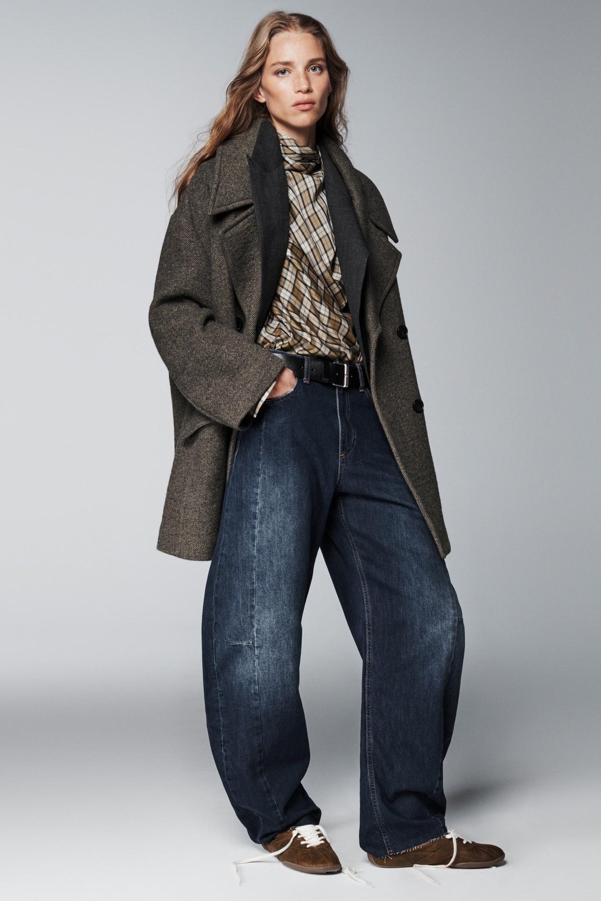 Draped Check Shirt