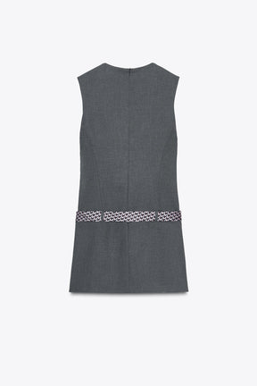 Tie-Belt Short Dress