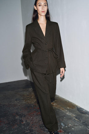 Herringbone Darted Trousers