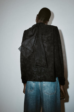 Velvet Bow Blouse