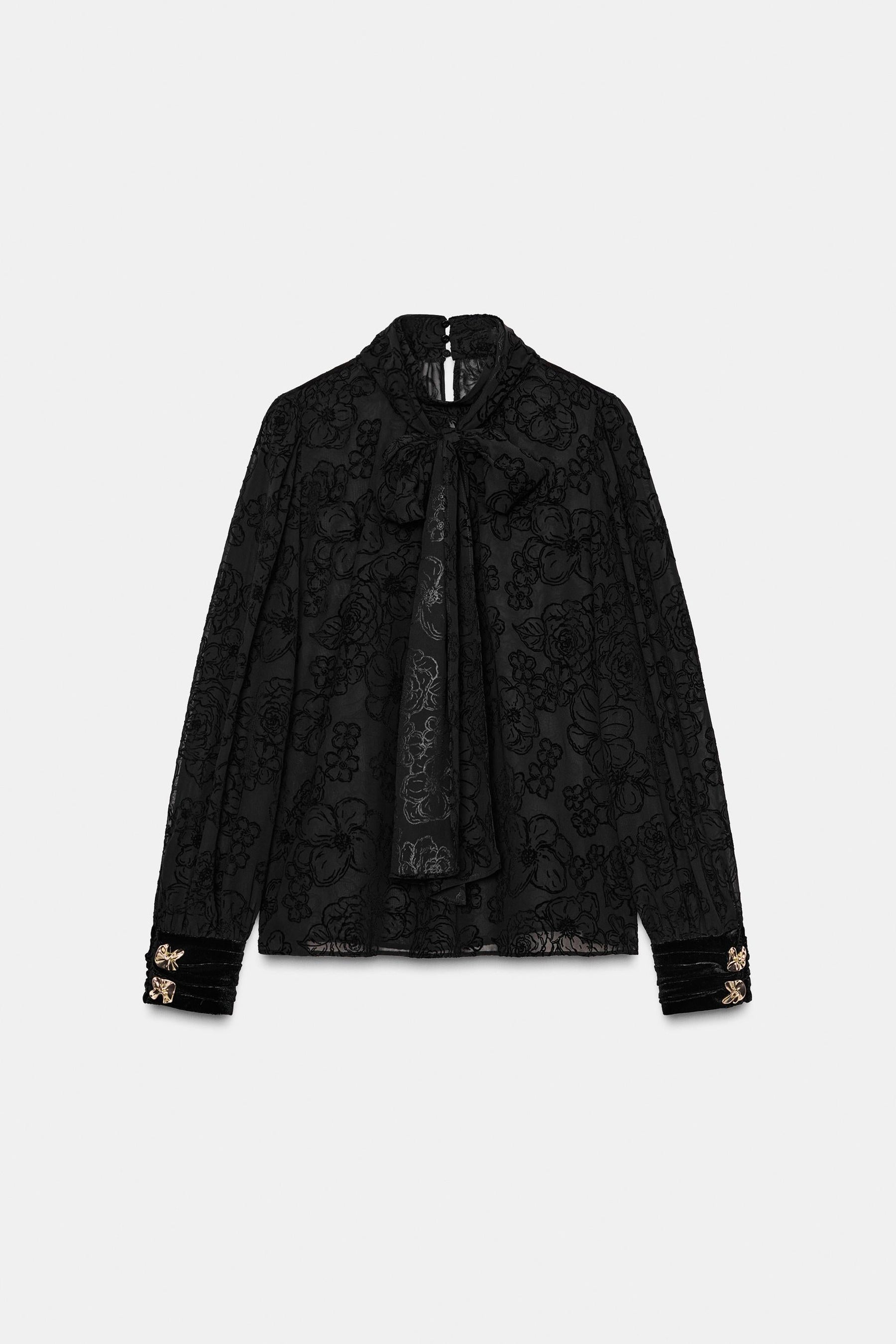 Velvet Bow Blouse
