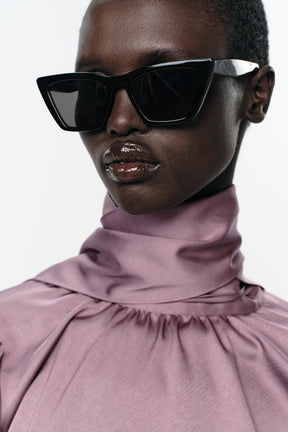 Satin Bow-Accent Shirt