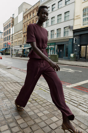 Belted Short Sleeve Top