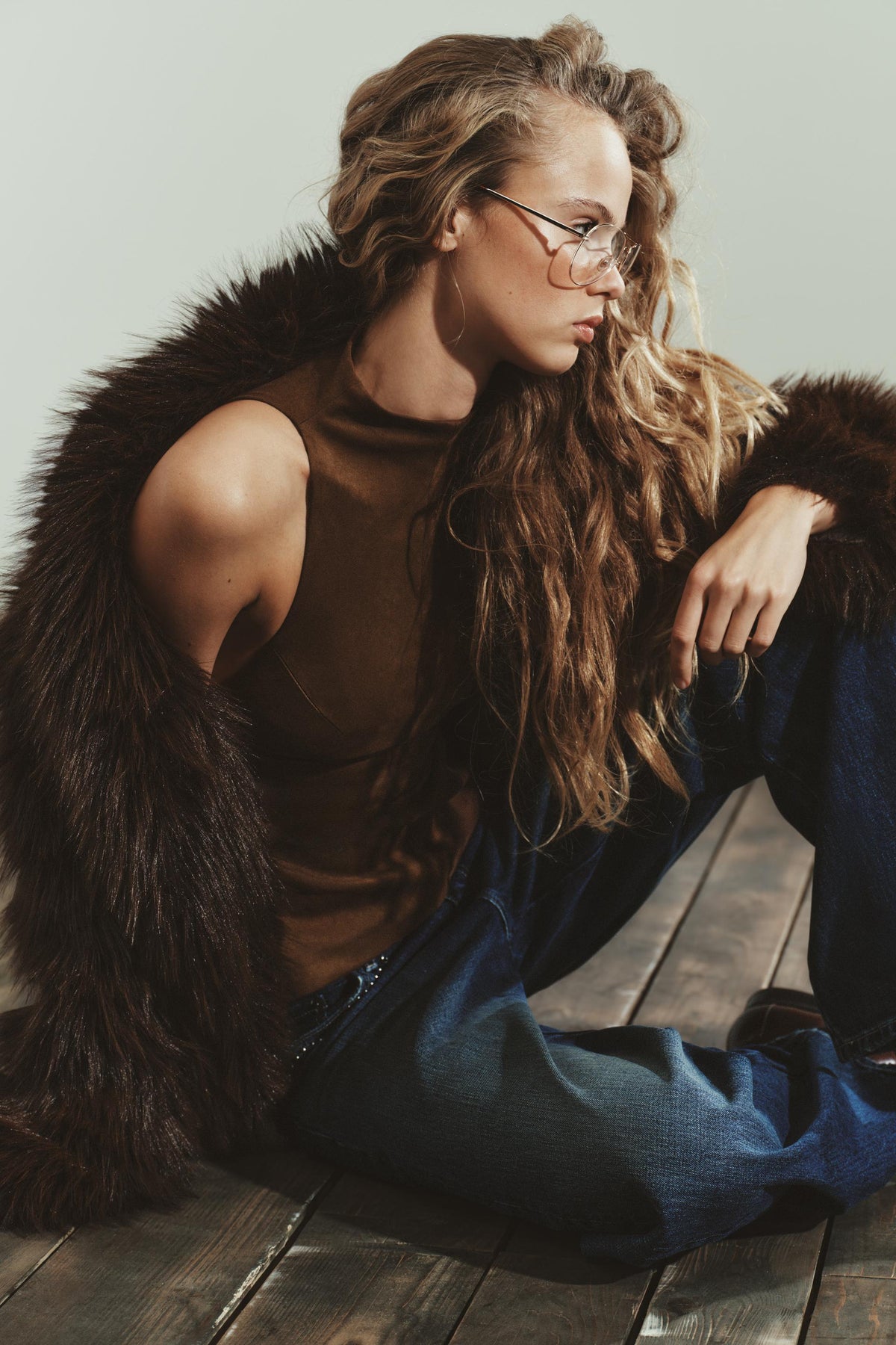 Faux Suede Top