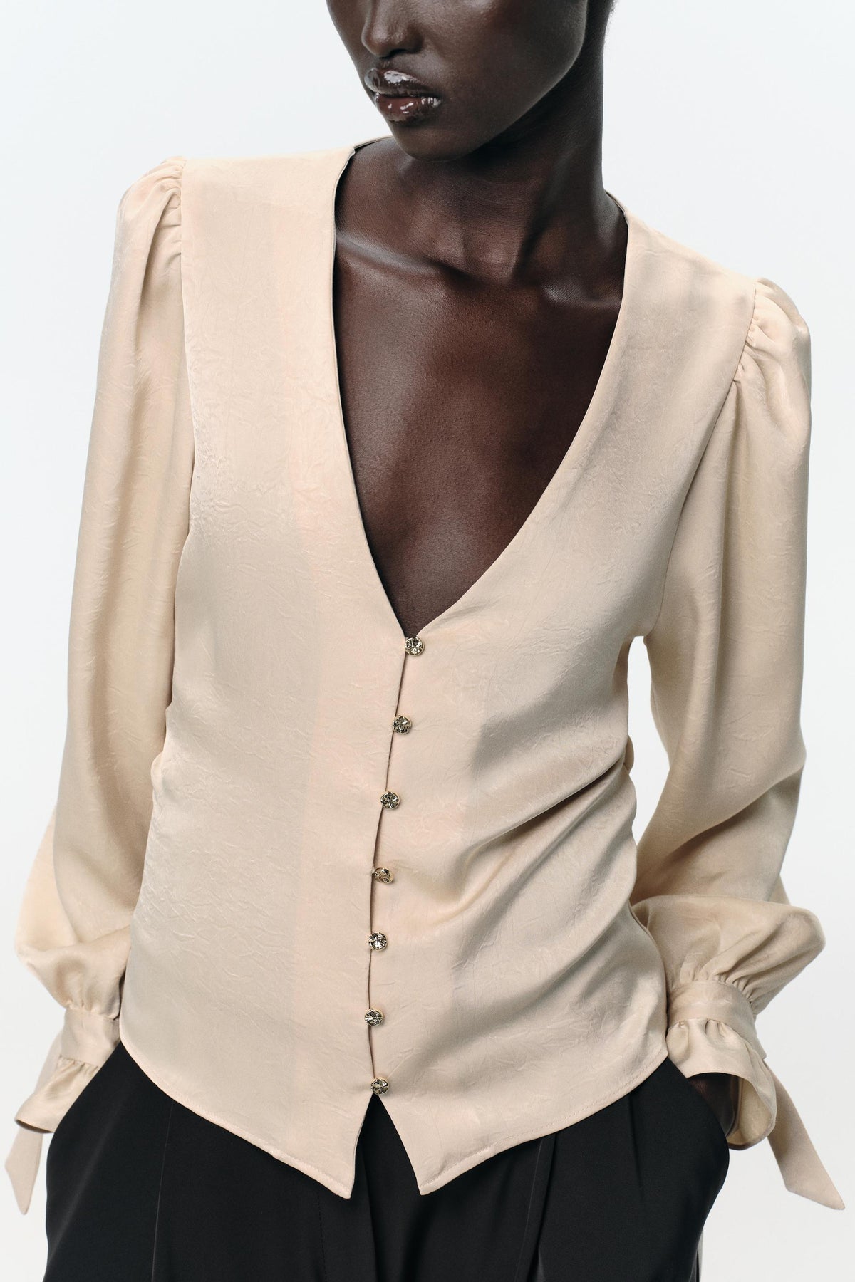 Bluse mit Knittereffekt