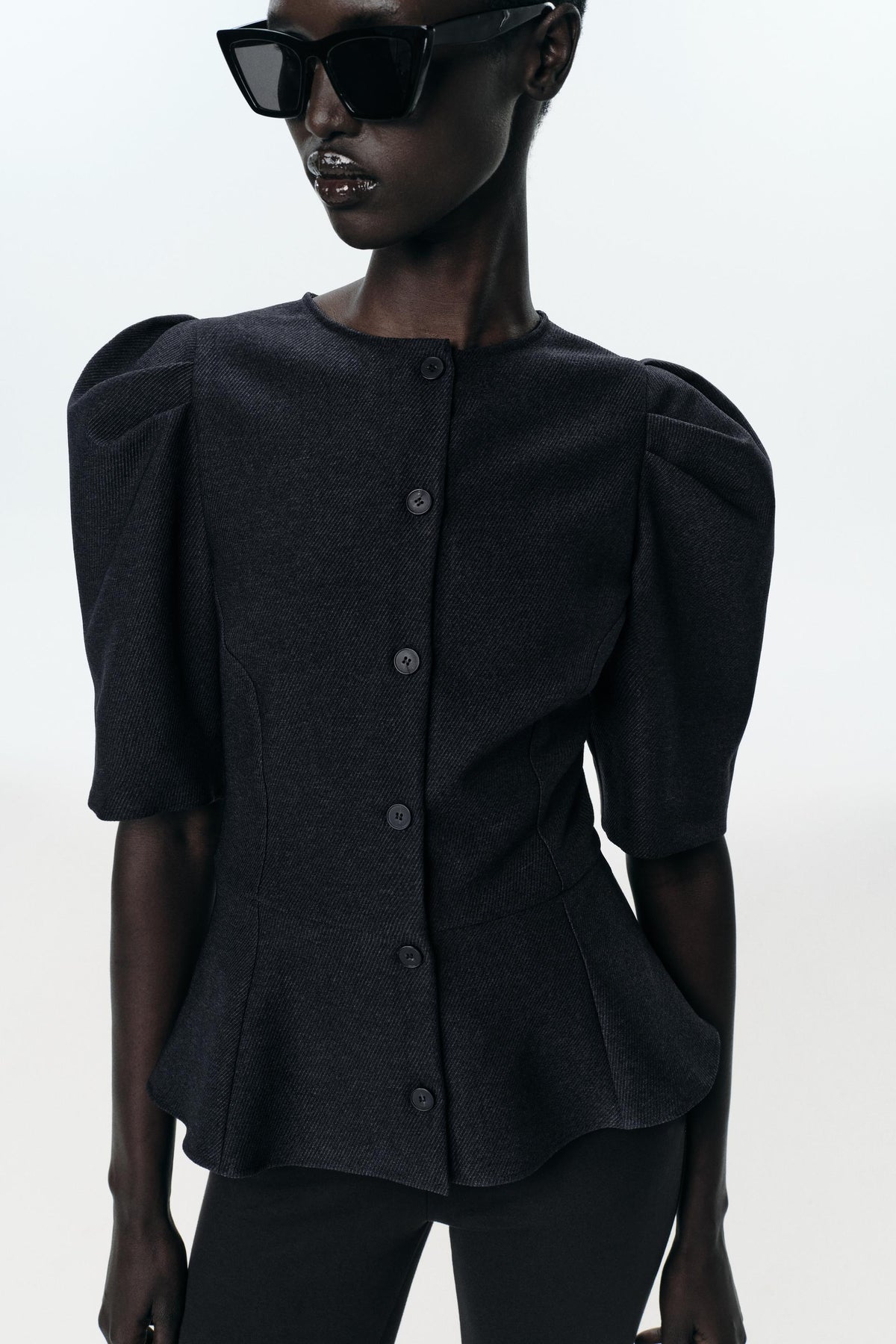 Peplum Puff Sleeve Top