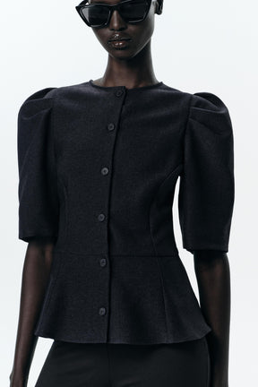 Puff Sleeve Peplum Top