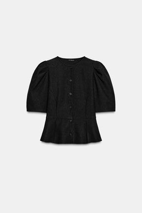 Puff Sleeve Peplum Top