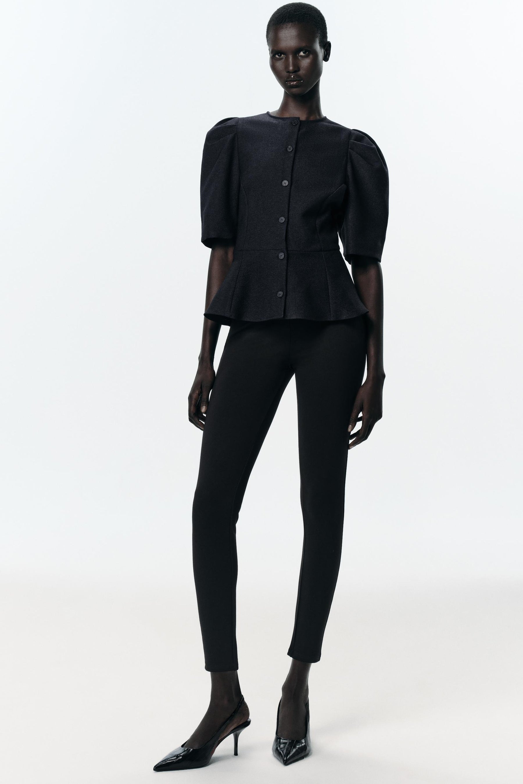 Peplum Puff Sleeve Top