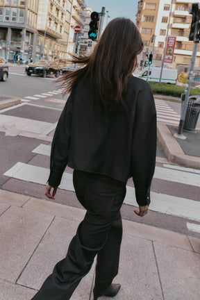 Oversized Shirt Contrast Stitching