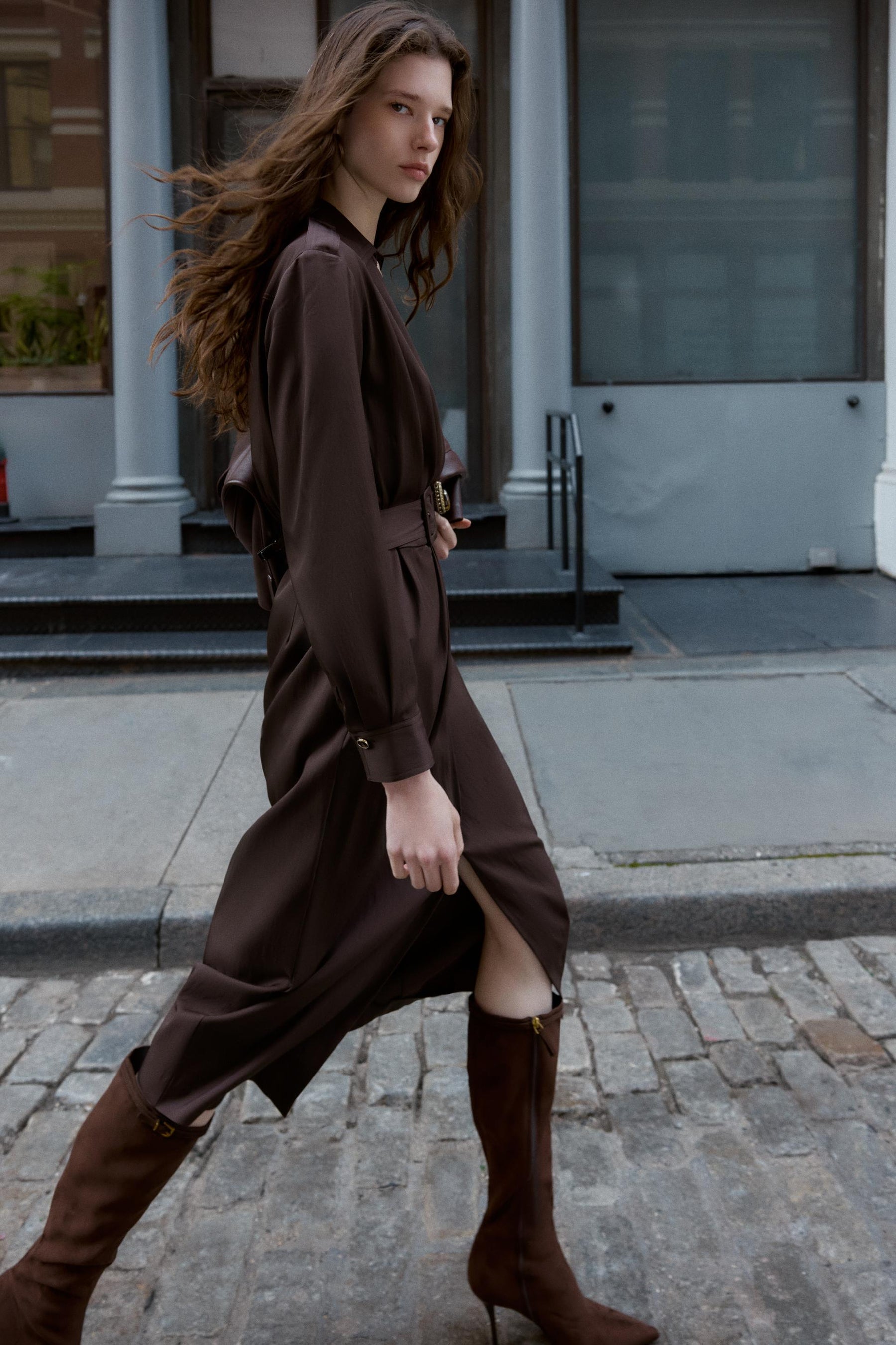Buckled High-Heel Boots