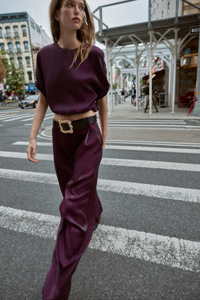 SATIN BALLOON BLOUSE
