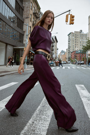 SATIN BALLOON BLOUSE