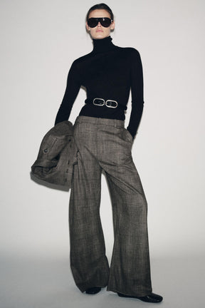 Checked Wool Balloon Trousers