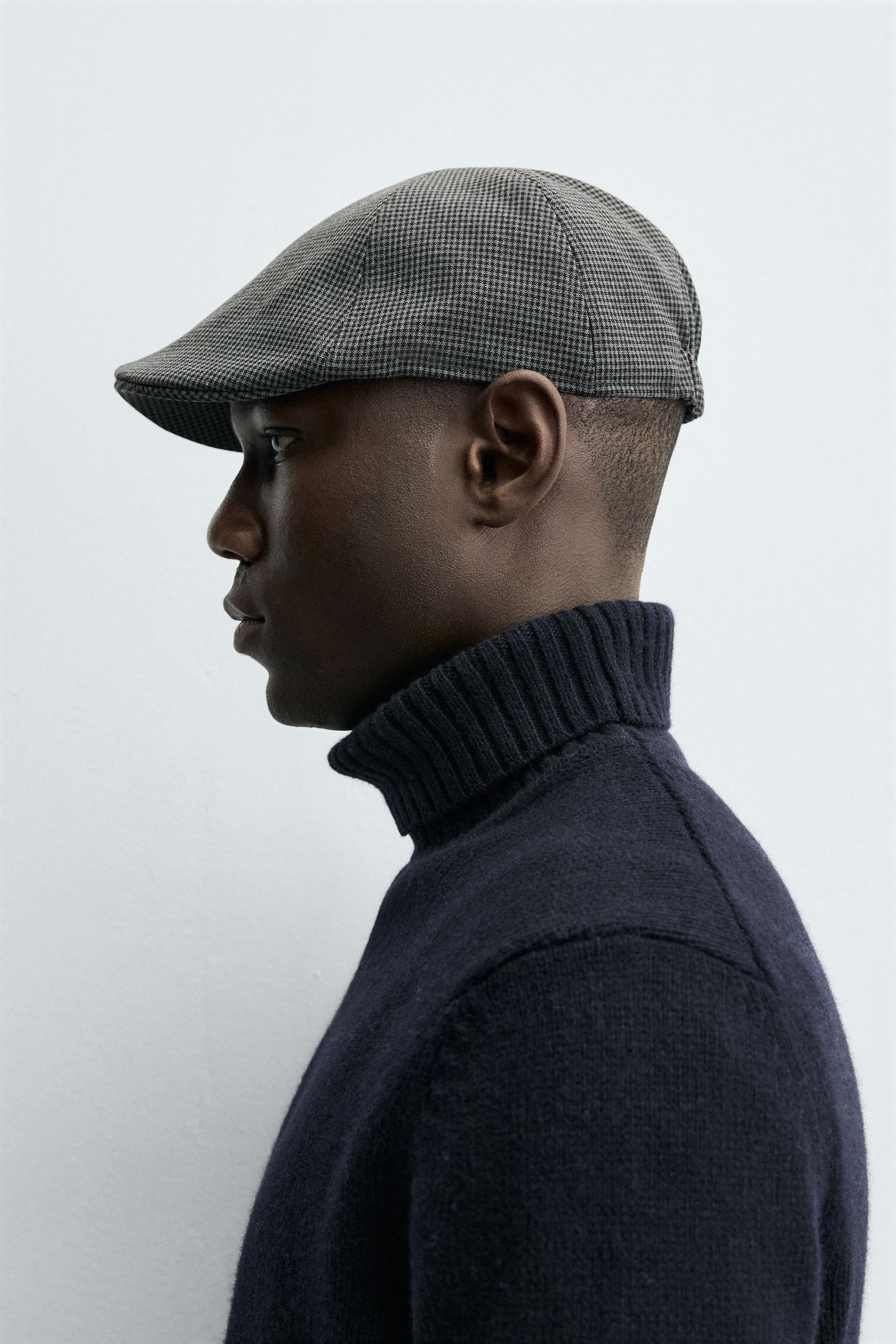 FLANNEL HOUNDSTOOTH BERET - Image 2