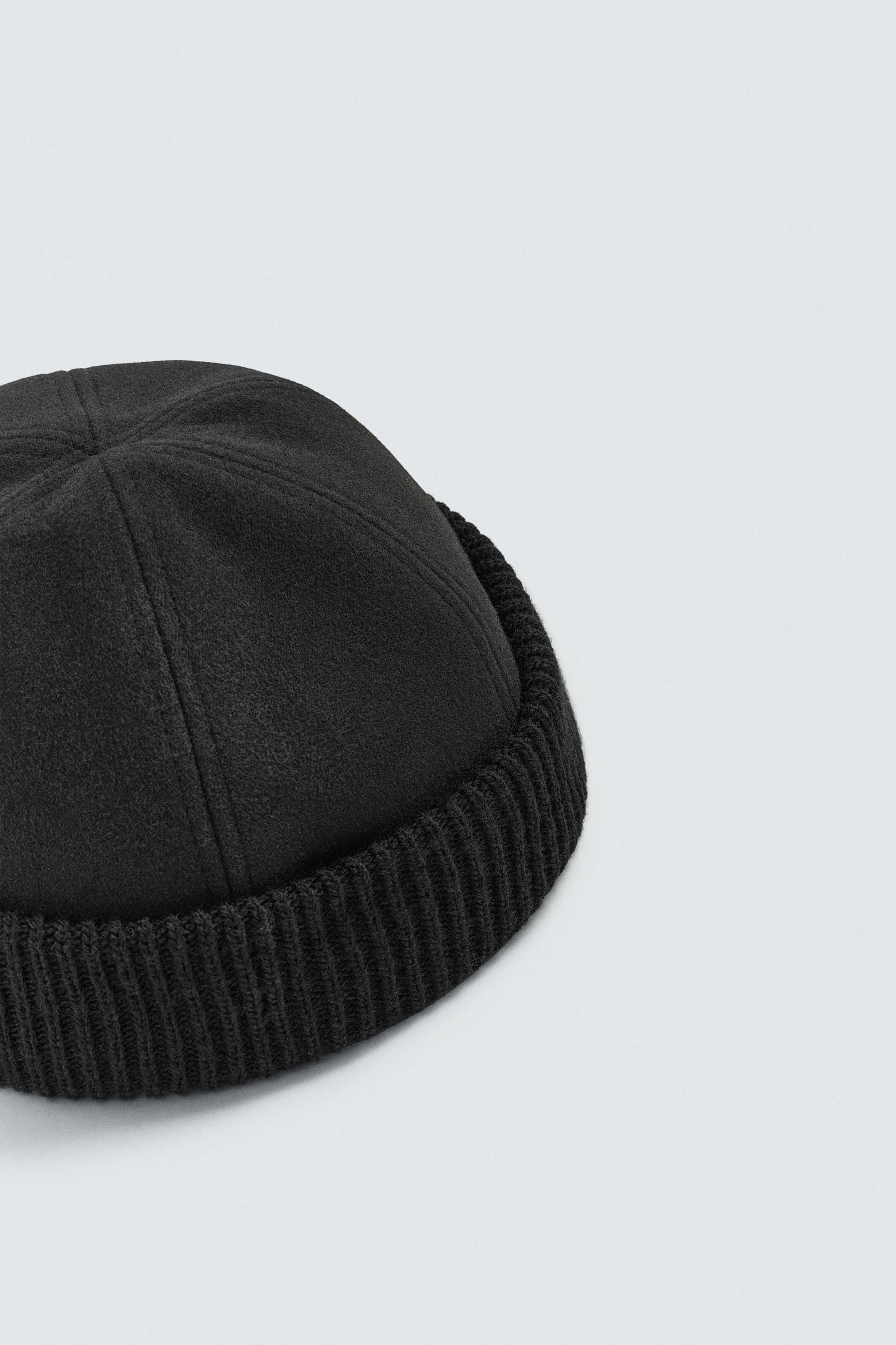 Mixed Material Beanie