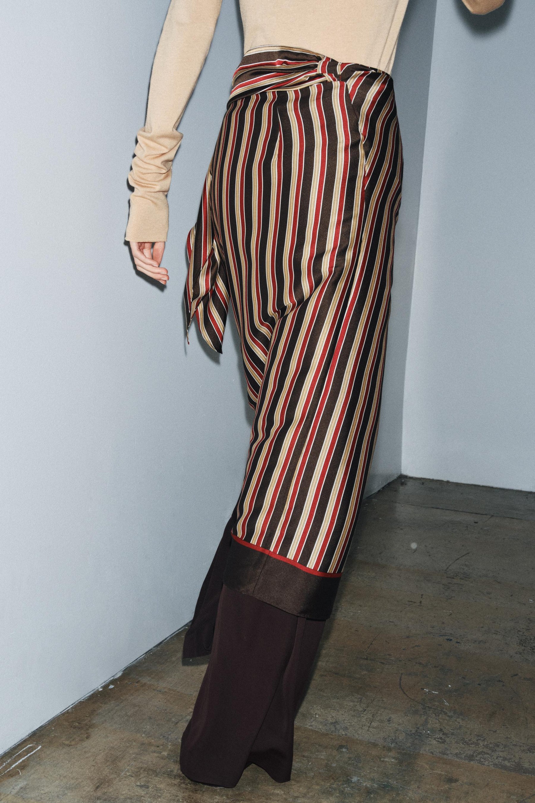 Striped Wrap Skirt