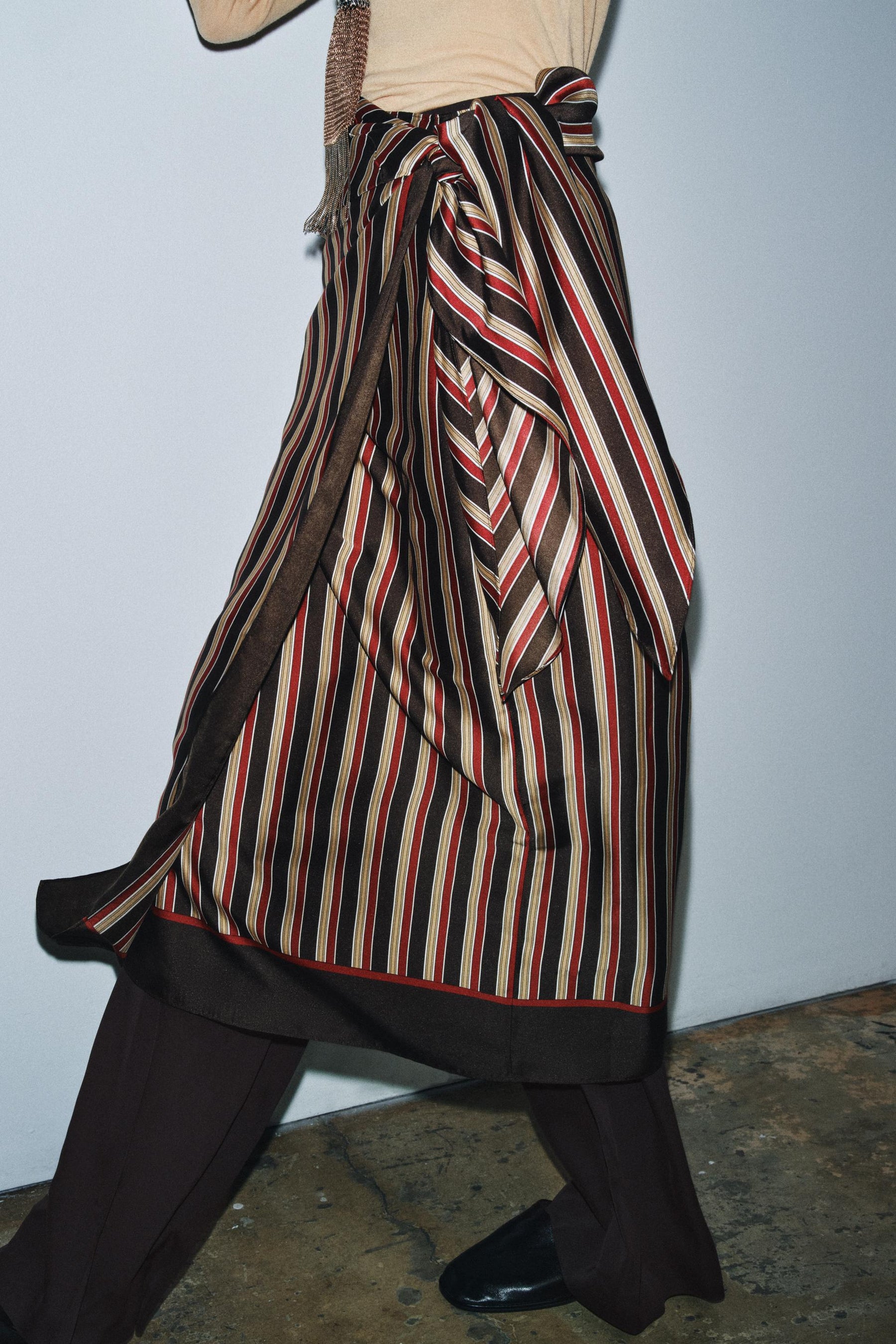 Striped Wrap Skirt