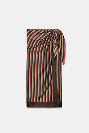 Striped Wrap Skirt