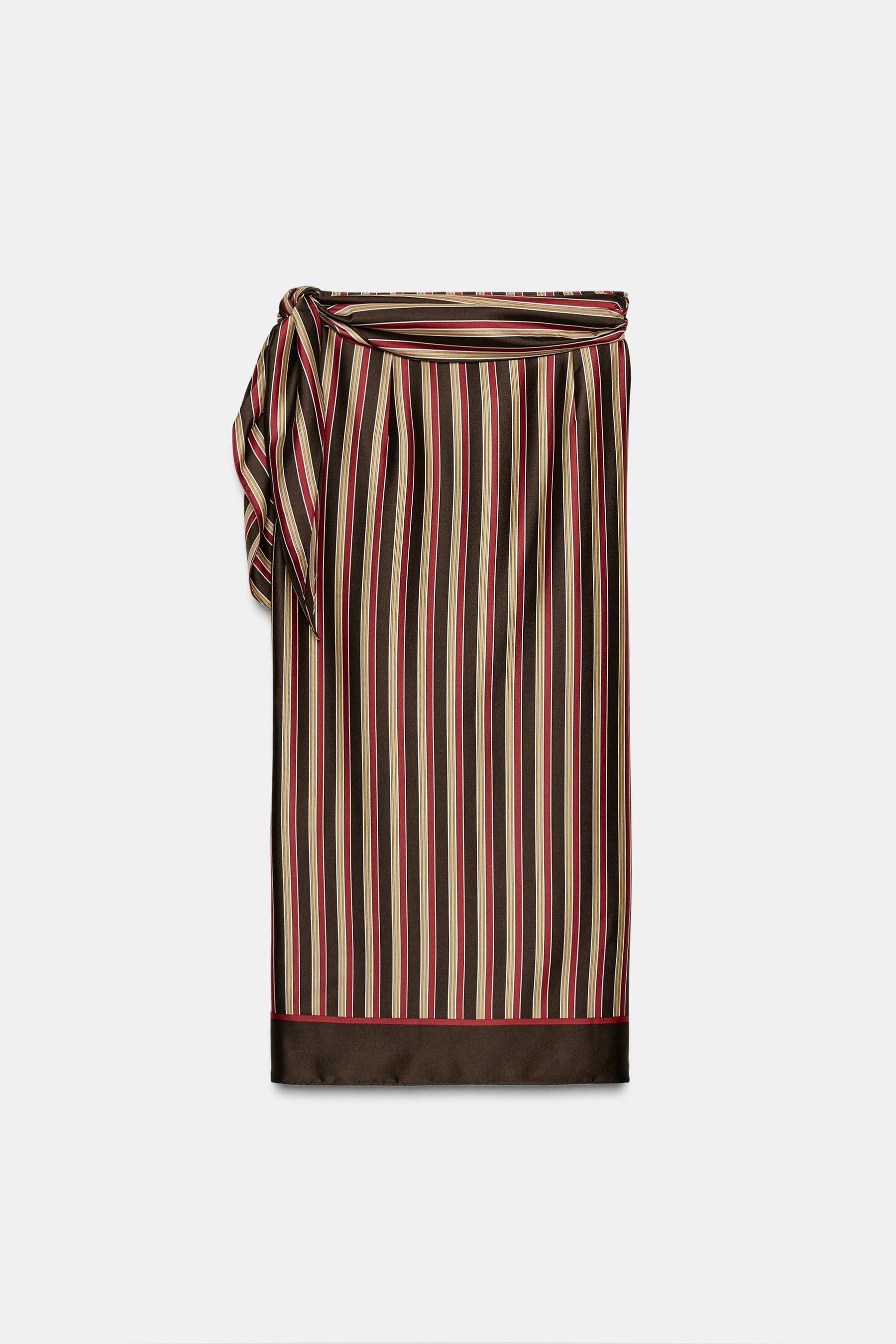 Striped Wrap Skirt