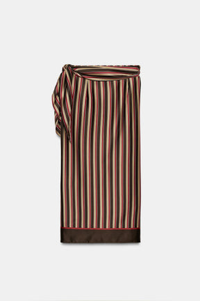 Striped Wrap Skirt